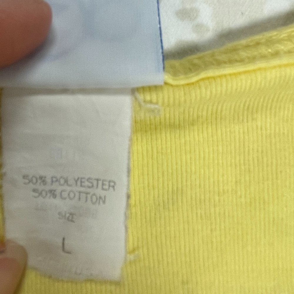 Vintage OP Women's Large Crop Tank / Jammy Top - Yellow, Beach - Picture 3 of 10